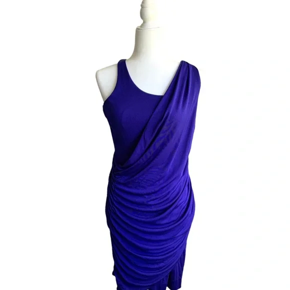 nicole miller ruched cocktail dress Y2K 2000s Nicole Miller Ruched Cotton Minimalist Bodycon Dress Chic Simple Size S